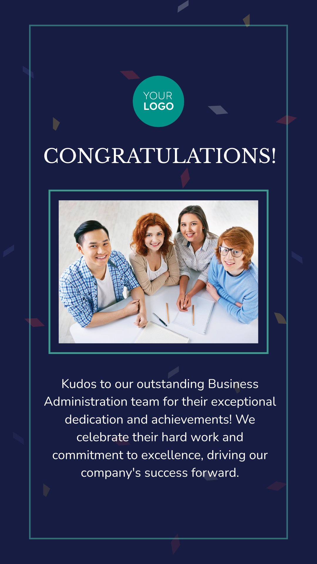 Free Congrats Business Administration Instagram Post Template to Edit Online