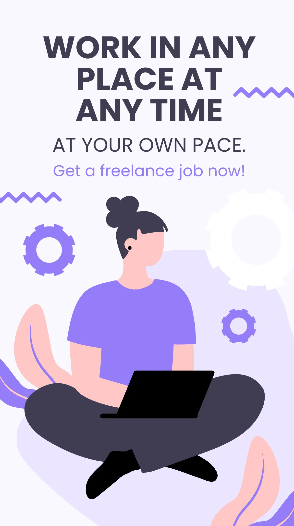 Free Freelance Advertisement Whatsapp Post Template to Edit Online