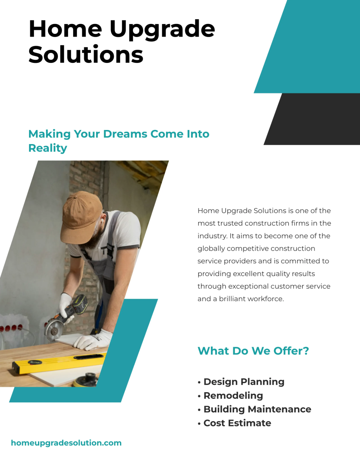 Free Creative Construction Leaflet Template to Edit Online