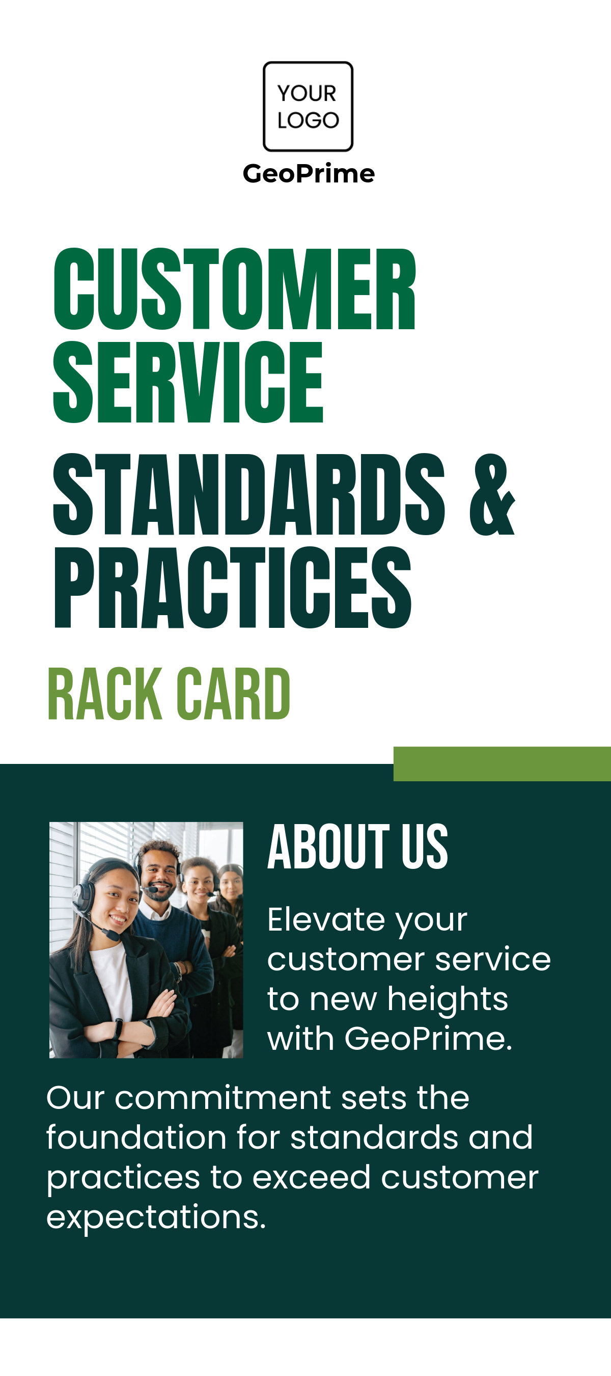 Free Customer Service Standards and Practices Rack Card Template to Edit Online