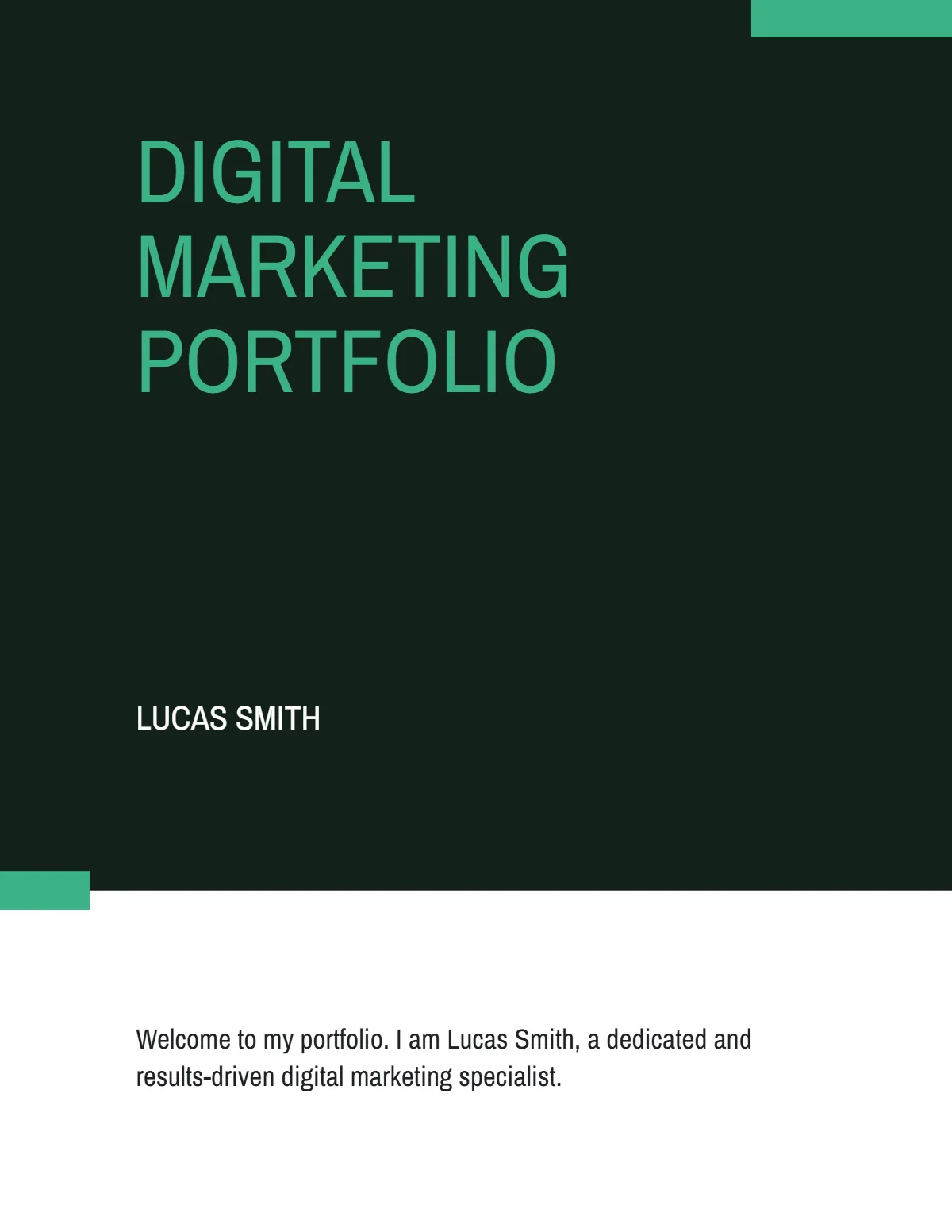 Free Digital Marketing Portfolio Template to Edit Online