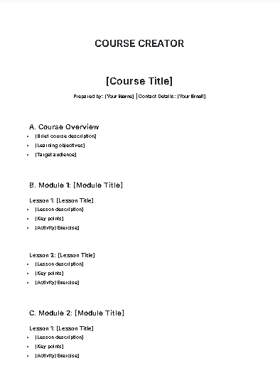 Free AI Course Creator Generator, Free Course Creator Maker Online Tool