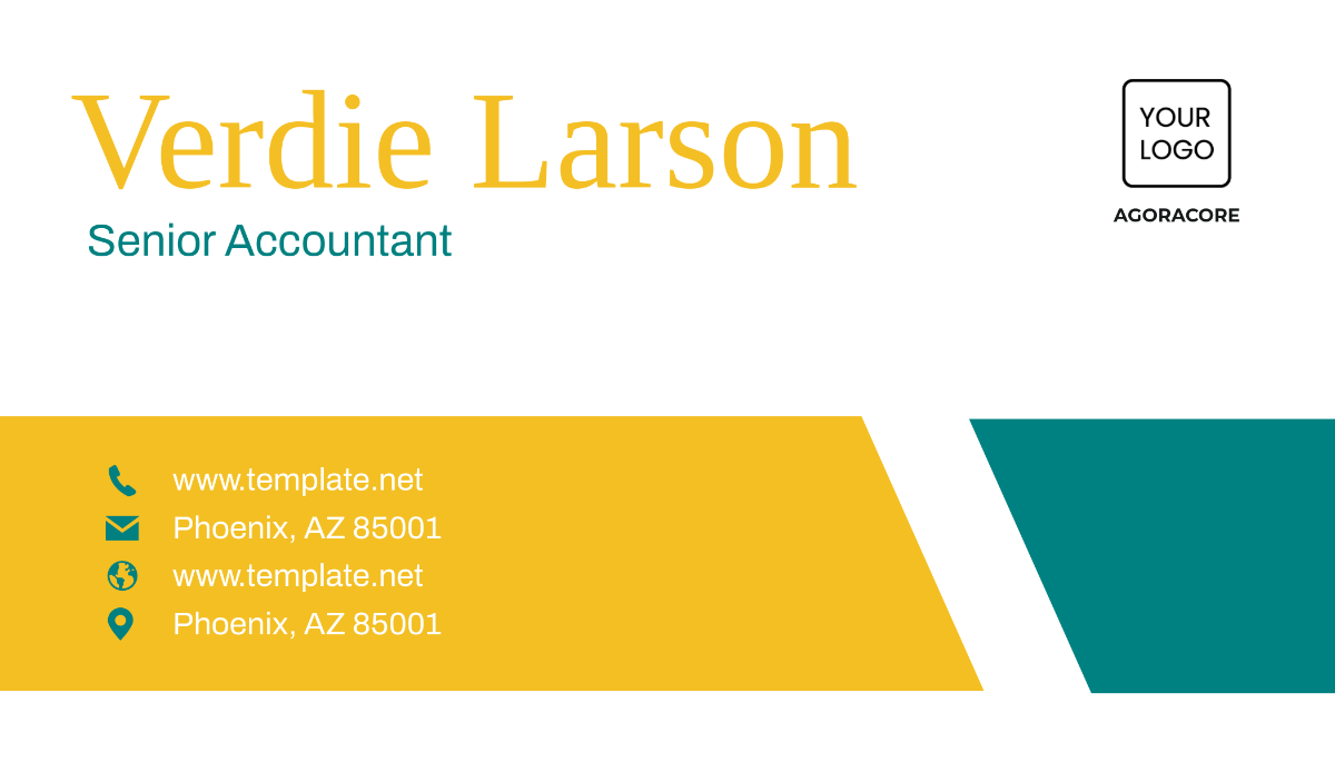 Free Senior Accountant Business Card Template to Edit Online