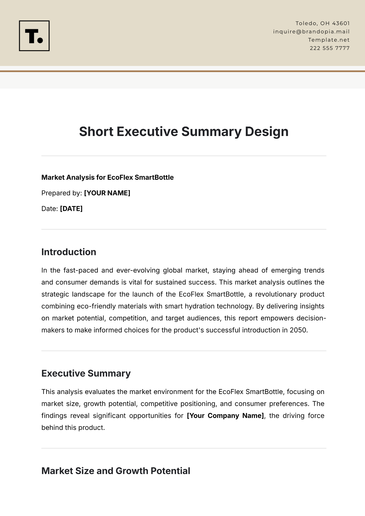 Free Short Executive Summary Design to Edit Online